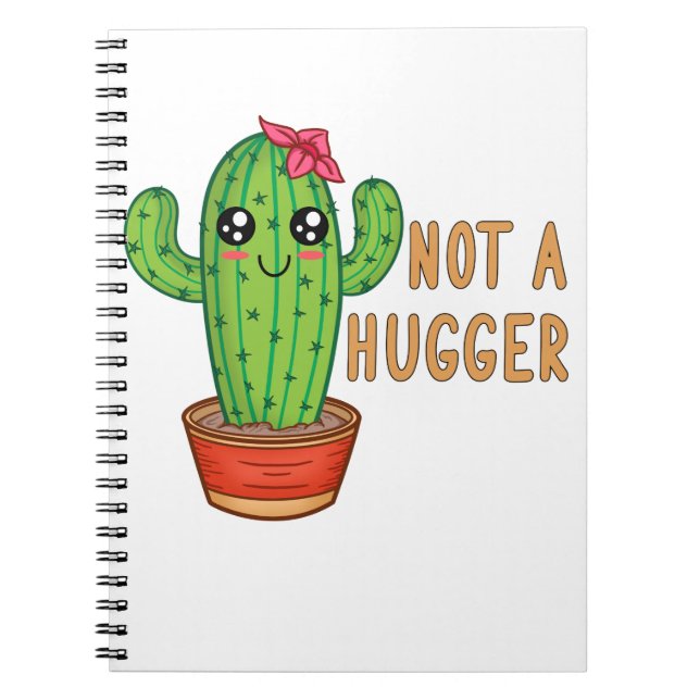 Caderno Espiral Not A Hugger Cactus (Frente)