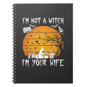 Caderno Espiral Not Witch Wife Halloween Sunset Cauldron_1