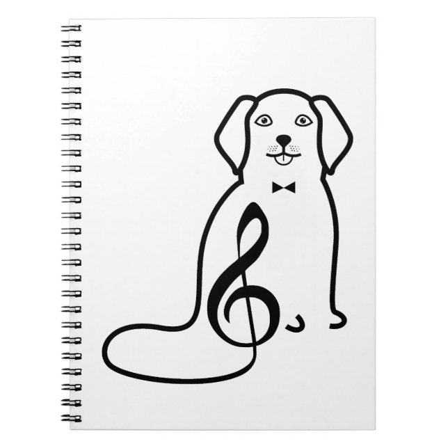 CADERNO ESPIRAL NOTA DE CACHORRO E MÚSICA (Frente)