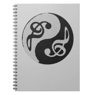 Caderno Espiral nota de clave de música yin yang