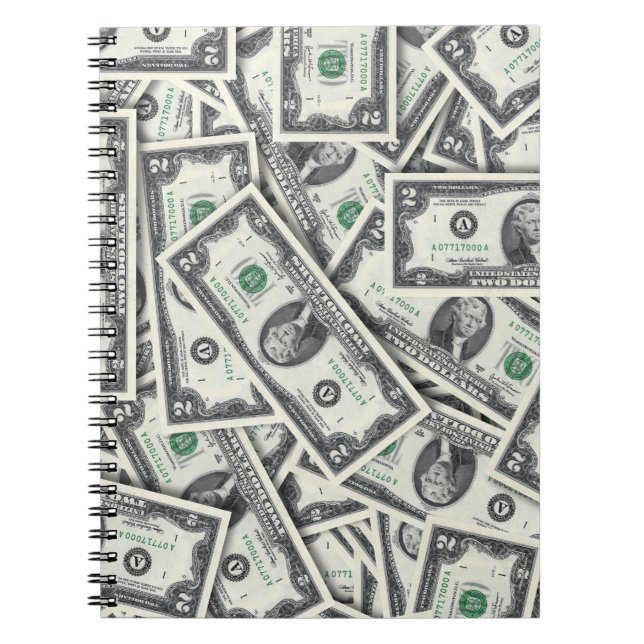 Caderno Espiral Nota de Dois Dólares (Frente)