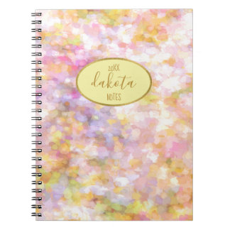 Caderno Espiral Nota de Impressionismo de Pastel Amarelo Pálido de