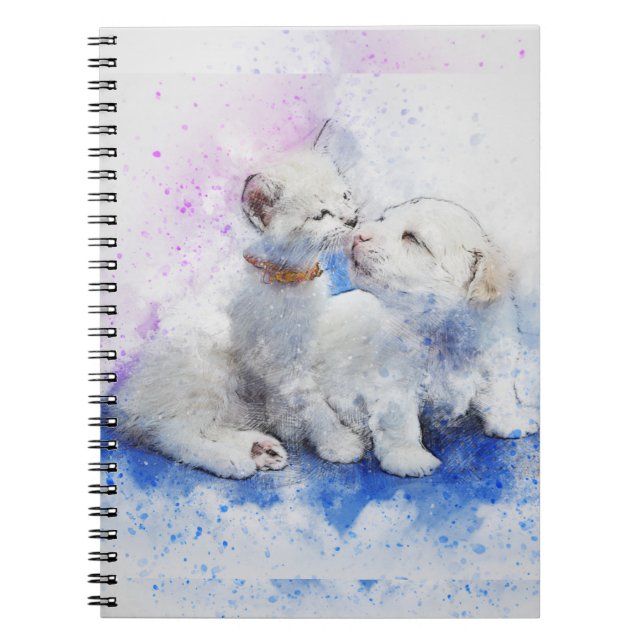 Caderno Espiral Nota de Splatter de Pintura de Beijo Adorável (Frente)