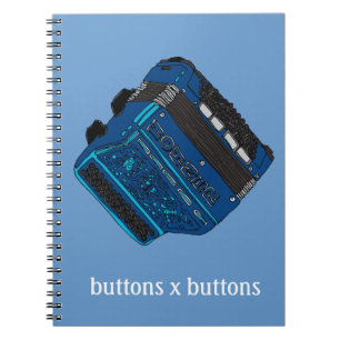 Caderno Espiral Nota do acordeão do botão