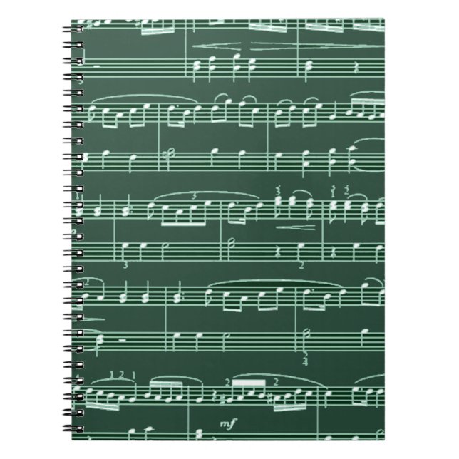 Caderno Espiral nota musical com padrão (Frente)