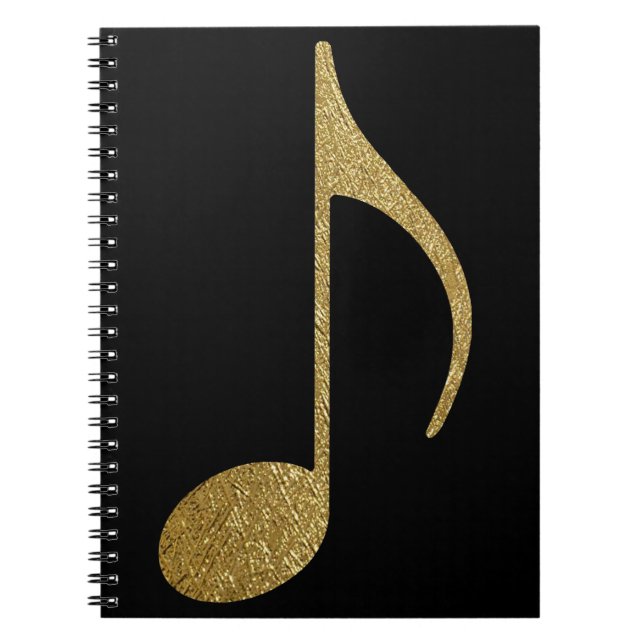 Caderno Espiral Nota musical de ouro (Frente)