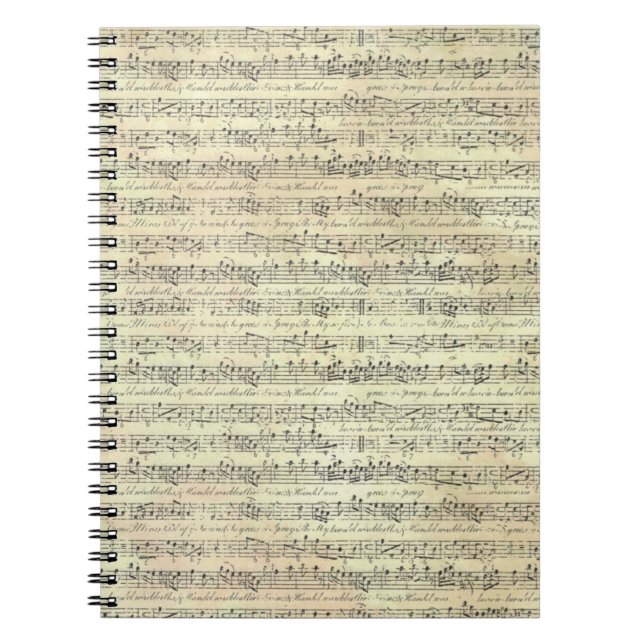 Caderno Espiral nota musical Notebook sobre tema musical (Frente)