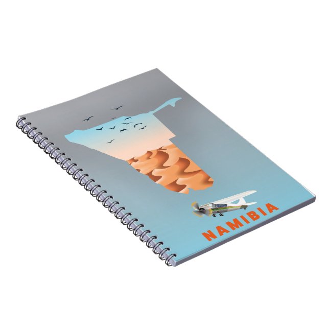 Caderno Espiral Notas adesivas do mapa da Namíbia (Lado Direito)