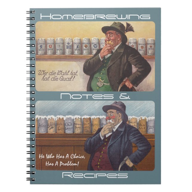 Caderno Espiral Notas alemãs das receitas de Homebrewing do (Frente)