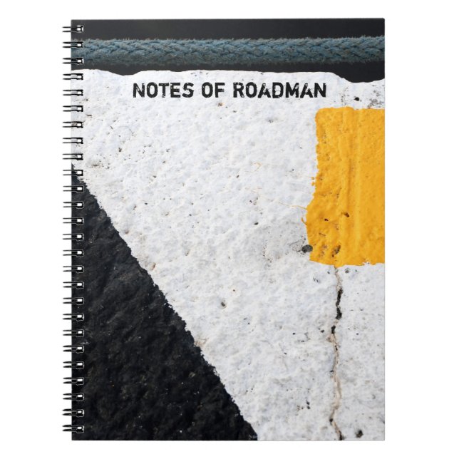 Caderno Espiral Notas AMARELAS da FORMA do notebook Roadman (Frente)