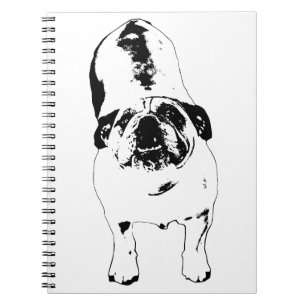 Caderno Espiral Notas com um Bulldog
