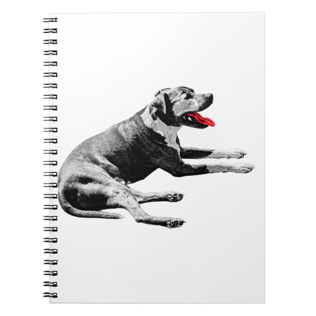 Caderno Espiral Notas com um Lounger de Língua Vermelha (Frente)