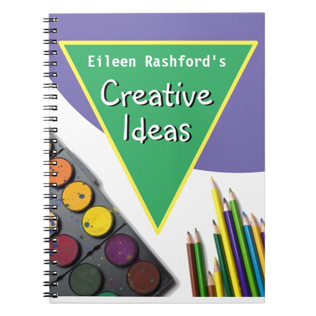 Caderno Espiral Notas criativas com o nome do destinatário (Frente)