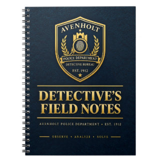 Caderno Espiral Notas de Campo do Detetive – Departamento de Políc