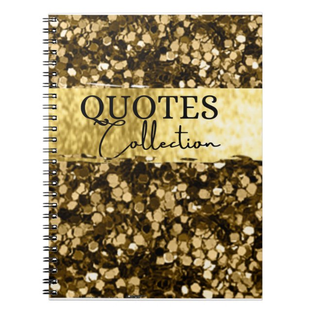 Caderno Espiral notas de coleção de aspas brilhantes (Frente)