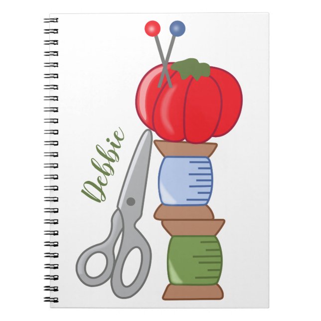 Caderno Espiral Notas de costura personalizadas (Frente)