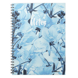 Caderno Espiral "Notas" de Flor Azul Claro