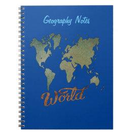 Caderno Espiral Notas de Geografia Notebook para Estudantes e Prof