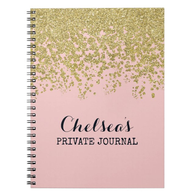Caderno Espiral Notas de Glam Chelsea de rosa Quartz (Frente)