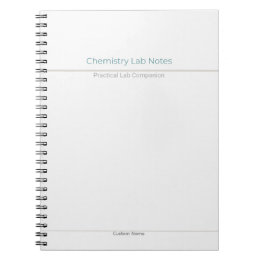 Caderno Espiral Notas de Laboratório de Química – Nome Personaliza