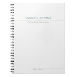 Caderno Espiral Notas de Laboratório de Química – Nome Personaliza