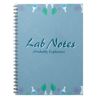 Caderno Espiral Notas de Laboratório Divertidas de Química