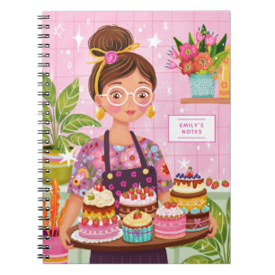 Caderno Espiral Notas de Livro de Receitas Ilustrado Personalizado