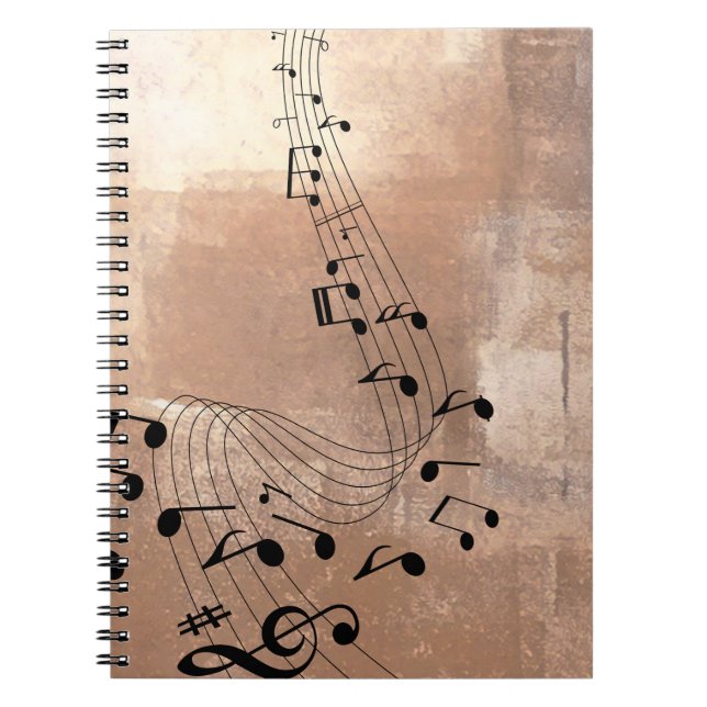 Caderno Espiral Notas de Música abstrato (Frente)