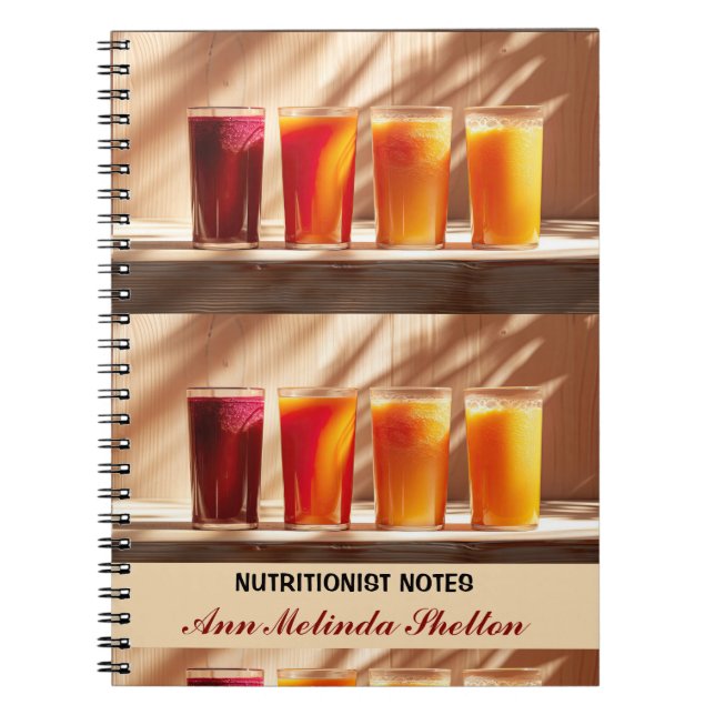 Caderno Espiral Notas de Nutricionista Personalizadas de Suco Vega (Frente)