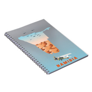 Caderno Espiral Notas de posto do mapa da Namíbia