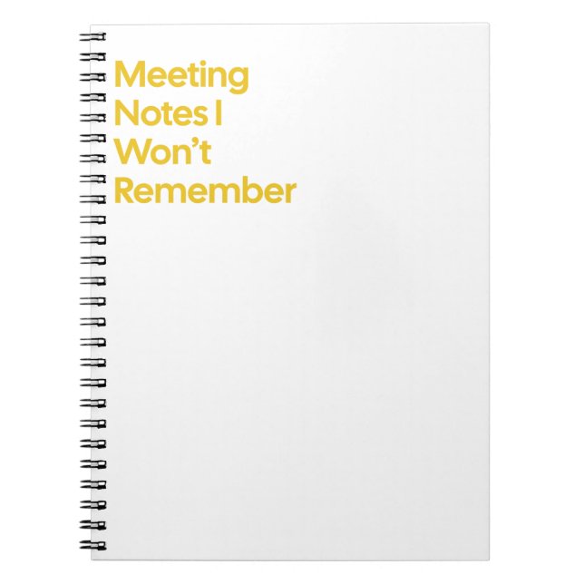 Caderno Espiral Notas de Reunião que não me lembrarei (Frente)