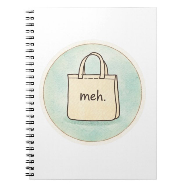Caderno Espiral Notas de Saco de Compras Meh  (Frente)