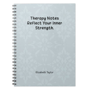 Caderno Espiral Notas de Terapia Refletem Sua Força Interior