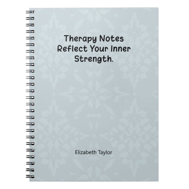 Caderno Espiral Notas de Terapia Refletem Sua Força Interior (Frente)