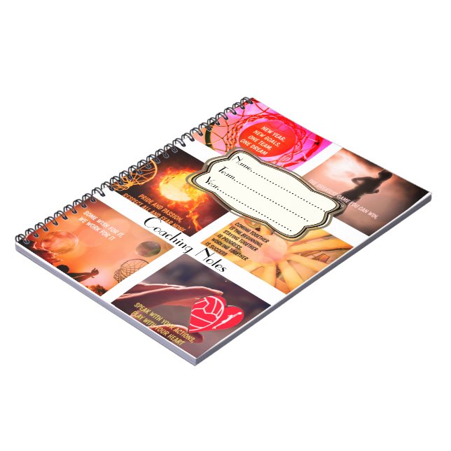 Caderno Espiral Notas de treinamento do Netball inspirador (Left Side)