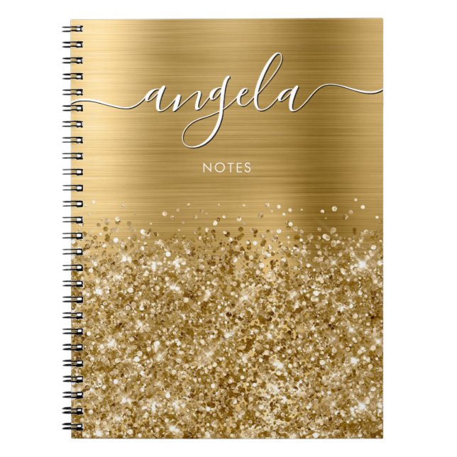 Caderno Espiral Notas do Glam Dourado da Literatura (Frente)