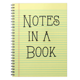 Caderno Espiral Notas em um livro, painel legal amarelo, notebook