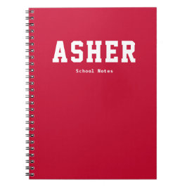 Caderno Espiral Notas Escolares Personalizadas Vermelhas Simples