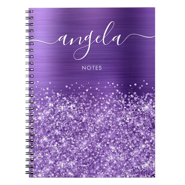 Caderno Espiral Notas Glamour Roxo Ámbar Brilhante (Frente)