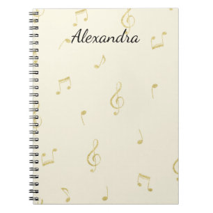Caderno Espiral Notas Musicais de Ouro Branco  