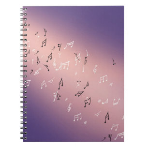 Caderno Espiral Notas Musicais no lilás lunar