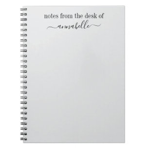 Caderno Espiral Notas personalizadas da mesa de