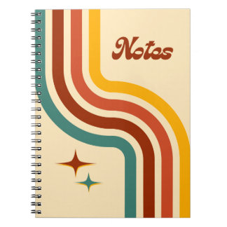 caderno espiral notas retrô