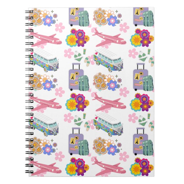 Caderno Espiral Noteb espiral de Viagem de férias de verão (Frente)