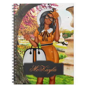 Caderno Espiral Noteb, mulher chefe do CEO afro-americano personal
