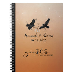 Caderno Espiral Notebo Guestbook de Casamento de Halloween em Rave