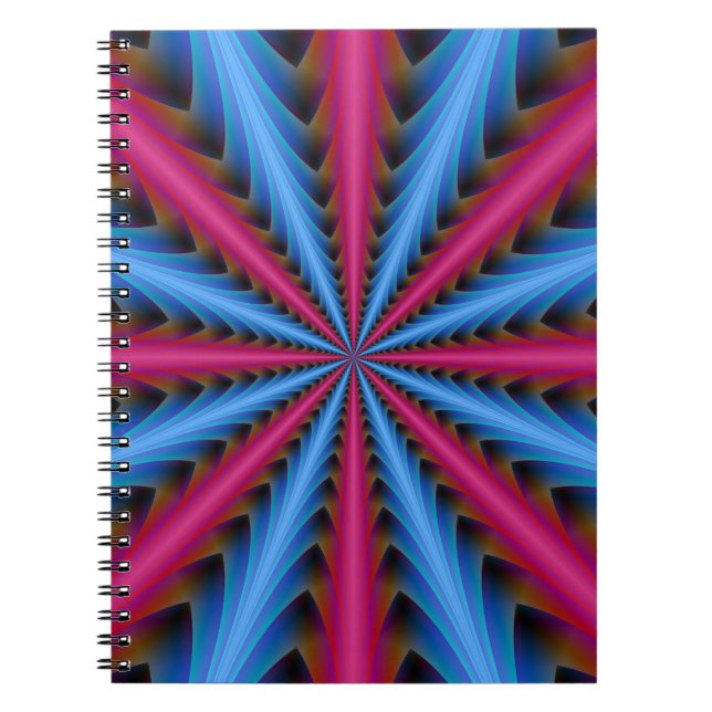 Caderno Espiral Notebook 16 Segmentos em rosa e azul (Frente)