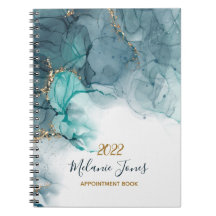 Notebook 2022 com brilho de ouro aquoso