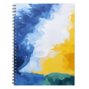 Caderno Espiral Notebook Abstrato amarelo escuro a frio