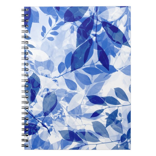 Caderno Espiral Notebook Abstrato Blue e White deixa fotos (Frente)